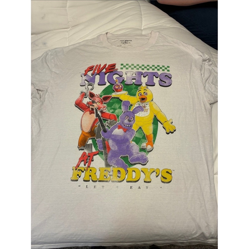 Five Nights at Freddy's Graphic Tee - White with Multi-Color Characters